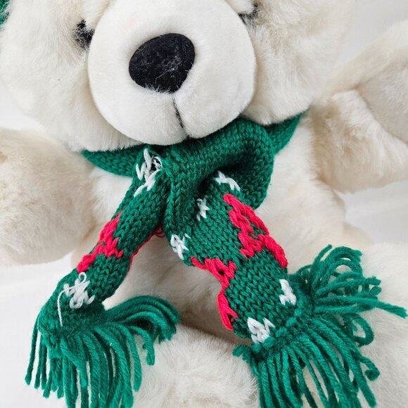 Kmart Holiday Bear Plush 10th Anniversary Limited Edition 1996 Green Hat Scarf - Picture 3 of 10